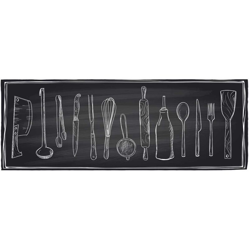 Hxadeco - Tableau deco ardoise couteaux et compagnie, 80x30cm