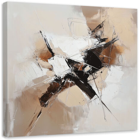 Tableau déco Art abstrait Beige comme peint 30x30
