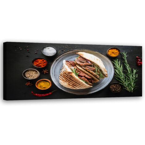 Tableau déco Assaisonnement pour Kebab Assaisonnement pour Kebap Assaisonnement pour Cuisine 90x30