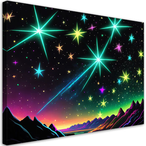 Tableau déco Aurora Borealis Paysage Néon 100x70