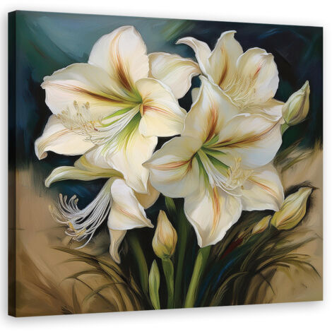Tableau déco Bouquet de fleurs blanc 30x30