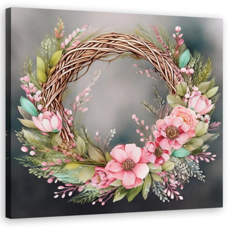 Tableau déco Bouquet de fleurs Shabby Chic 30x30