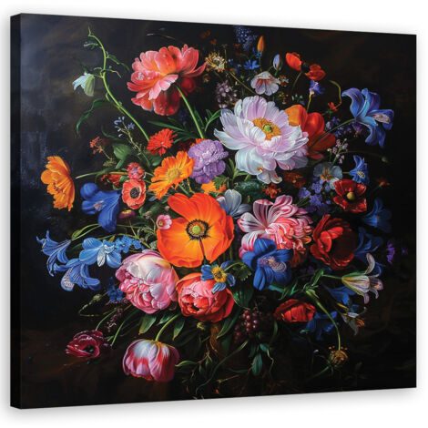 Tableau déco Bouquet de fleurs vintage 60x60