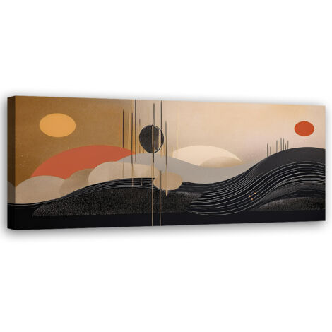 Tableau déco Cercles Lignes Abstraction géométrique 90x30