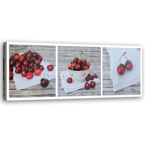 Tableau déco Cerises Fruits 90x30