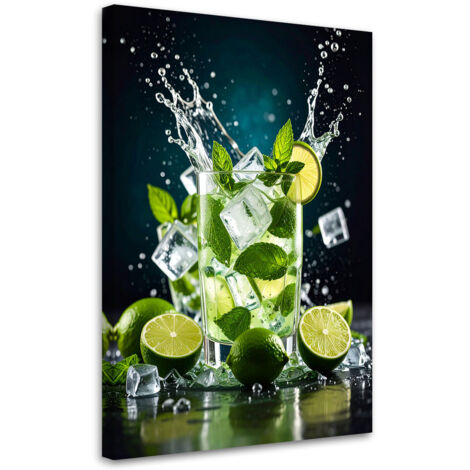 Tableau déco Cocktail Mojito citron vert fruits 60x90