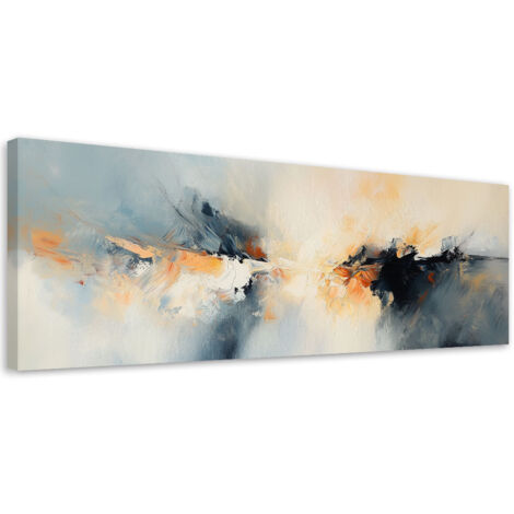 Tableau déco Composition abstraite Beige Or Gris 90x30