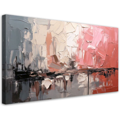 Tableau déco Composition abstraite Rose 100x50
