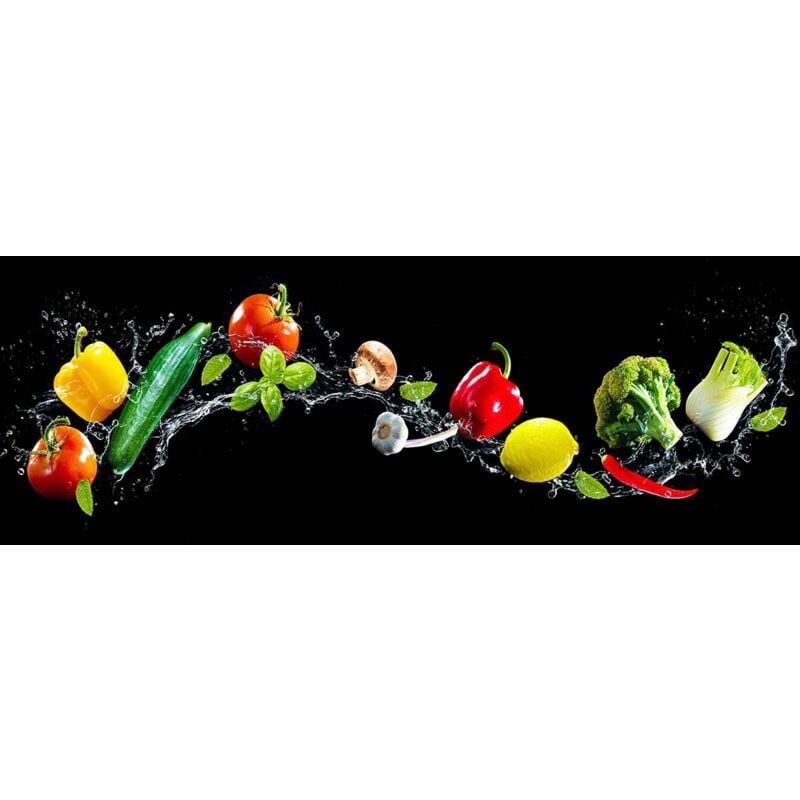 Hxadeco - Tableau deco cuisine horizontal ratatouille et brocolis, 80x30cm