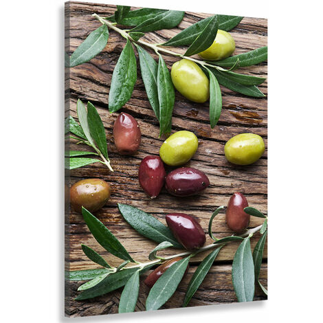 Tableau deco cuisine olives et saveur de provence - 50x80 cm
