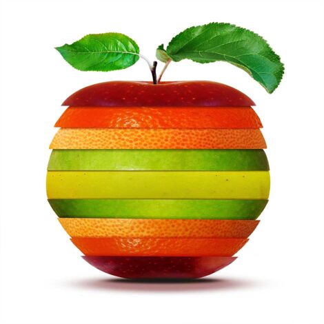 Tableau déco cuisine tranches de fruit 50x50 cm – Impression UVgel sans substances nocives – Finition toile intissé mat premium – Hxadeco