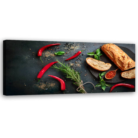 Tableau déco Épices de cuisine alimentaires 90x30