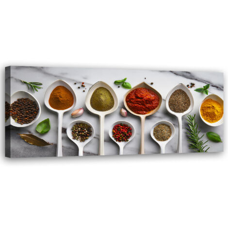 Tableau déco Épices de cuisine aromatiques 90x30