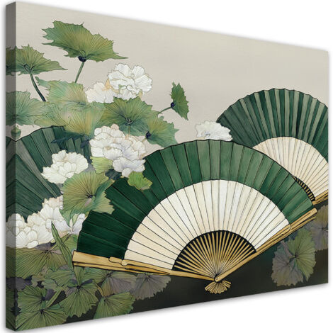 Tableau déco Éventail de feuilles japonaises 60x40