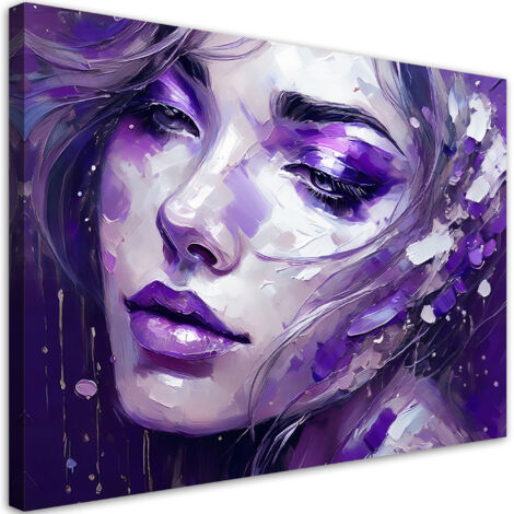 Tableau déco Femme abstraction violette 60x40