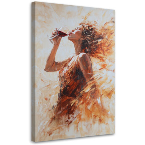 Tableau déco Femme avec du vin Glam 40x60