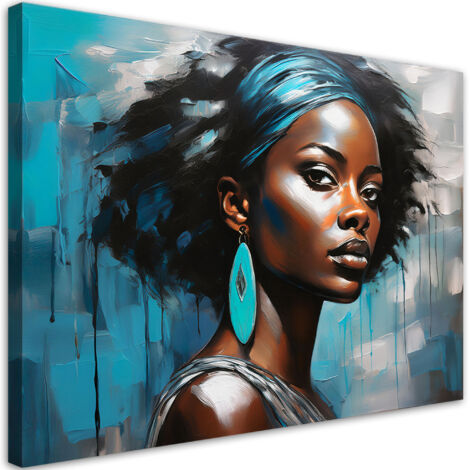 Tableau déco Femme Glamour Bleu 60x40