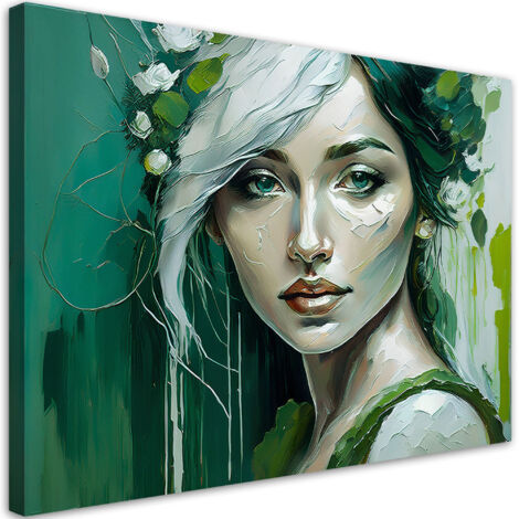 Tableau déco Femme glamour Verte 60x40