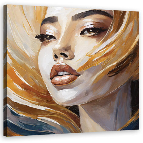 Tableau déco Femme Portrait peint 50x50