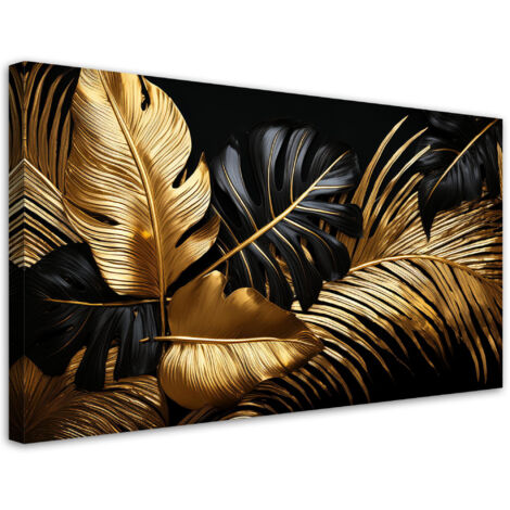 Tableau déco Feuille dorée Glamour Loft 80x40
