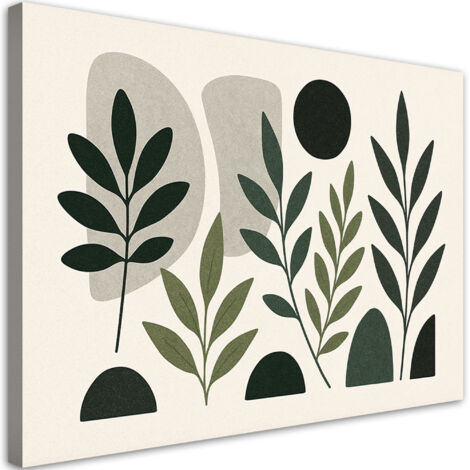 Tableau déco Feuilles Abstraction Vert Nature 60x40