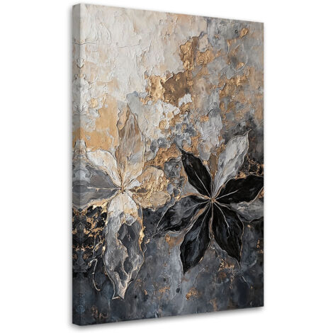 Tableau déco Feuilles abstraites texture or 60x90