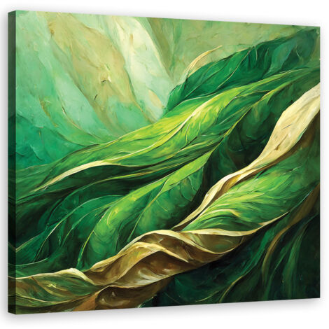 Tableau déco Feuilles abstraites Vert 30x30