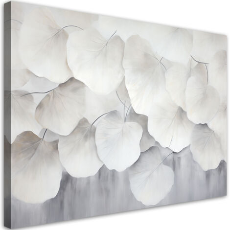 Tableau déco Feuilles boho ginkgo nature béton boho 60x40