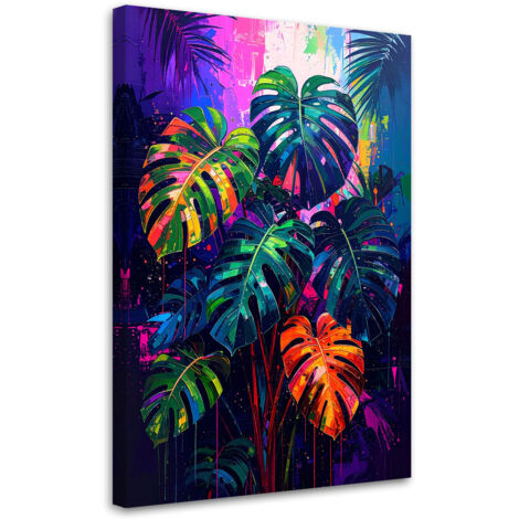 Tableau déco Feuilles de monstera tropicales 40x60