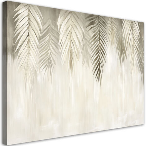 Tableau déco Feuilles de palmier beige style bohème 60x40