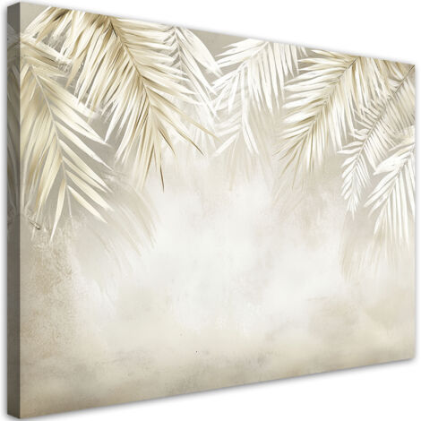 Tableau déco Feuilles de palmier suspendues beige 60x40