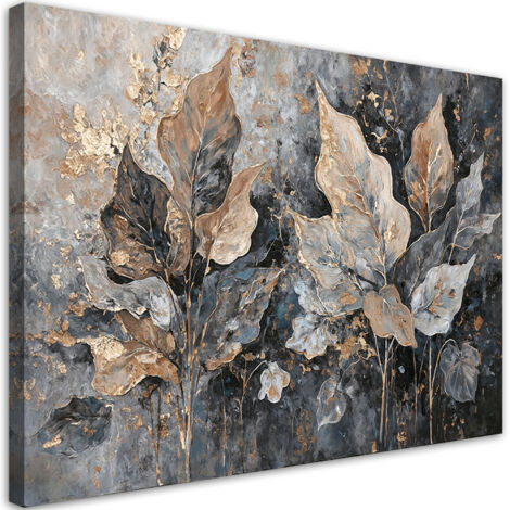Tableau déco Feuilles en style glamour 100x70