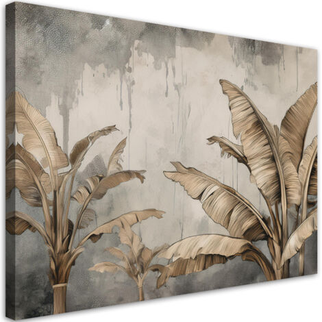 Tableau déco Feuilles exotiques Beige 90x60