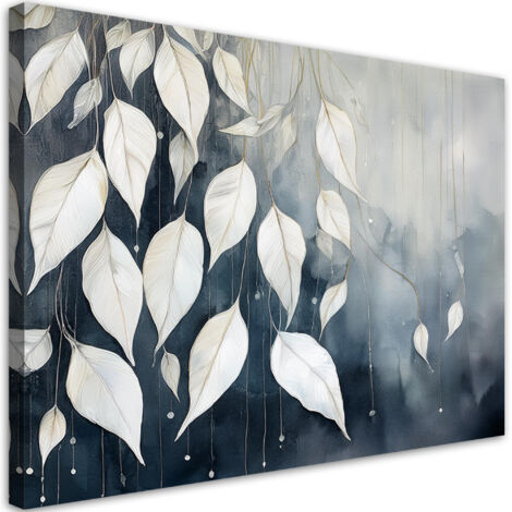 Tableau déco Feuilles grises Abstraction 60x40