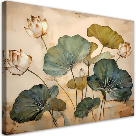 Tableau déco Feuilles Lys Plantes Fleurs 60x40
