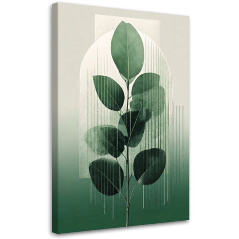 Tableau déco Feuilles Minimalisme Vert Nature 40x60
