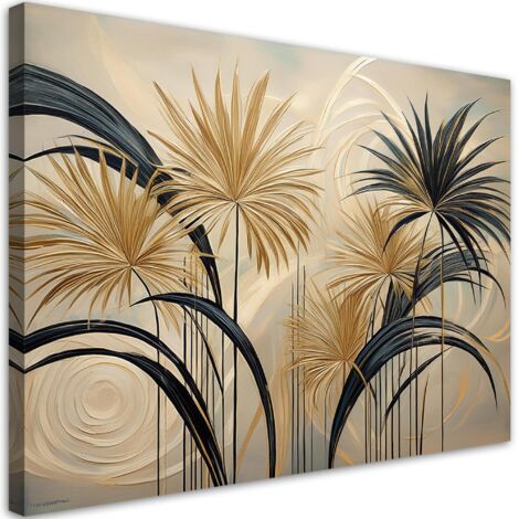 Tableau déco Feuilles Plantes Abstraites 100x70