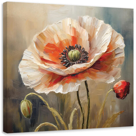Tableau déco Fleur de coquelicot nature 30x30