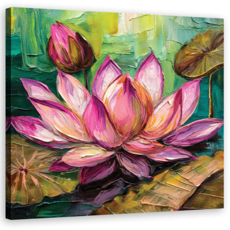 Tableau déco Fleur de lotus Aquarelle 40x40