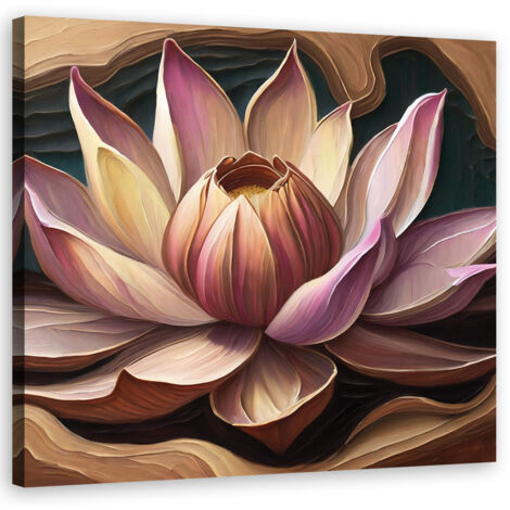 Tableau déco Fleur de lotus Nature 40x40