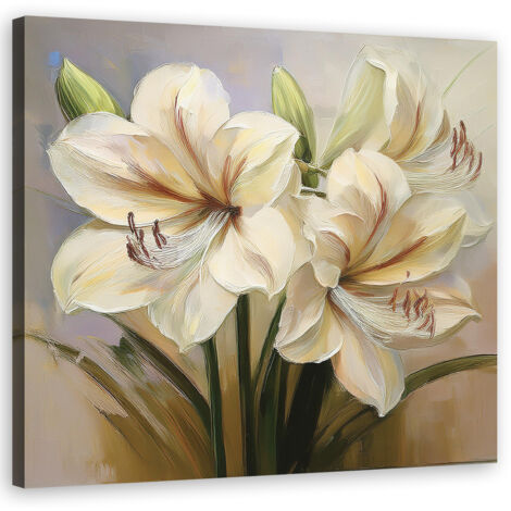 Tableau déco Fleur de lys peinte 30x30