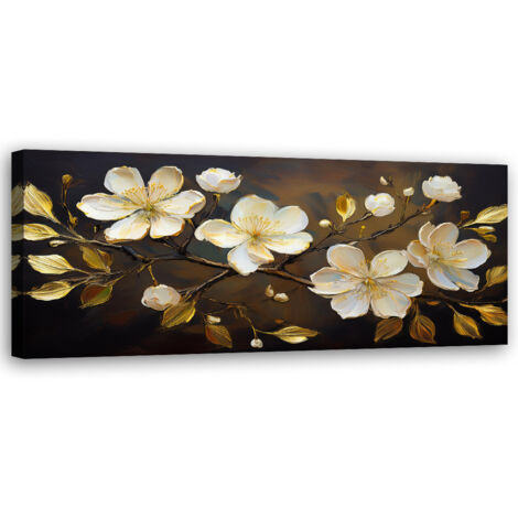 Tableau déco Fleurs blanches sur une branche 90x30