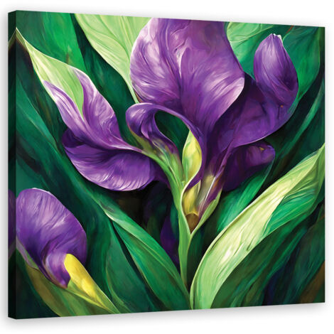 Tableau déco Fleurs d'iris nature 50x50