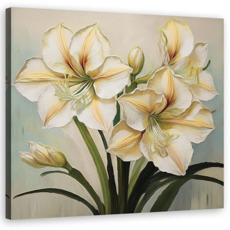 Tableau déco Fleurs Lys Blanc 30x30