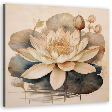 Tableau déco Fleurs Lys Botanique 30x30