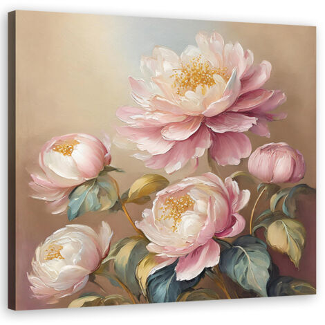 Tableau déco Fleurs Pivoine Vintage 40x40