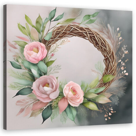 Tableau déco Fleurs roses Abstrait 30x30