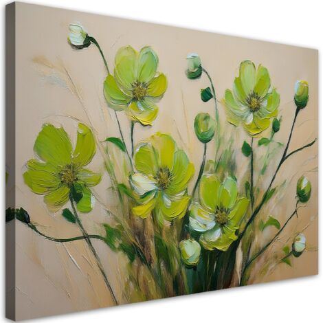 Tableau déco Fleurs vertes Plantes Composition 60x40