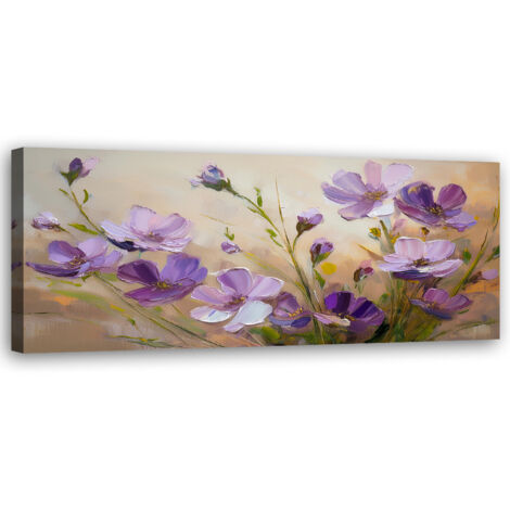Tableau déco Fleurs violettes Plantes Nature 90x30