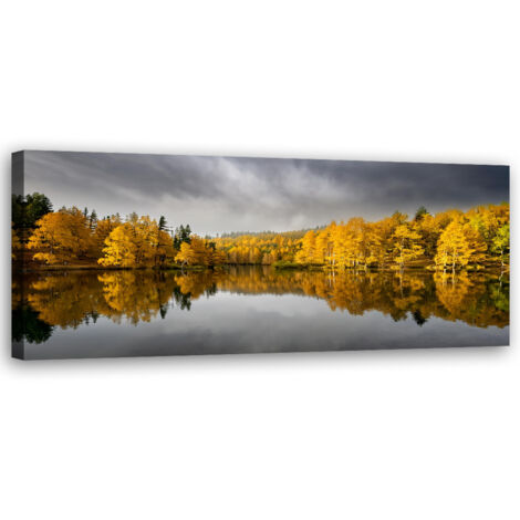Tableau déco Forêt d'automne jaune Nature Paysage 90x30